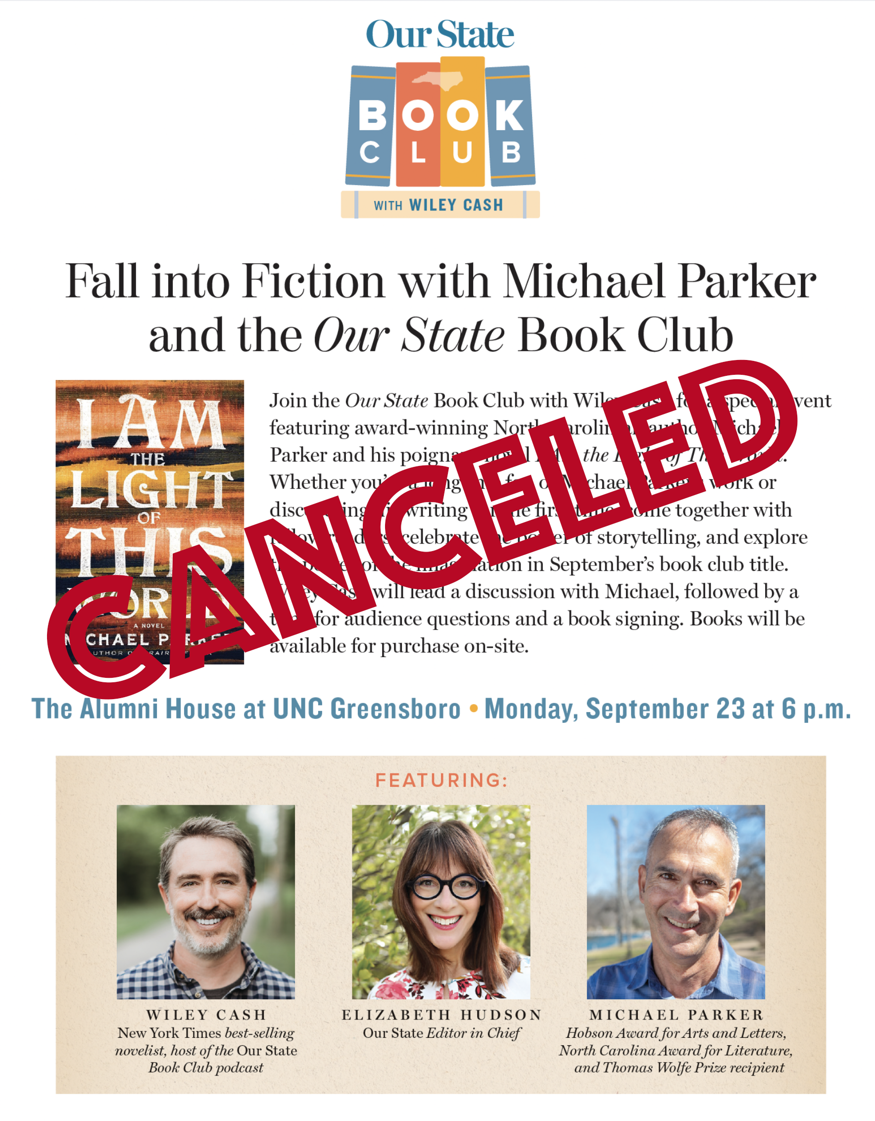 Our State Book Club Canceled