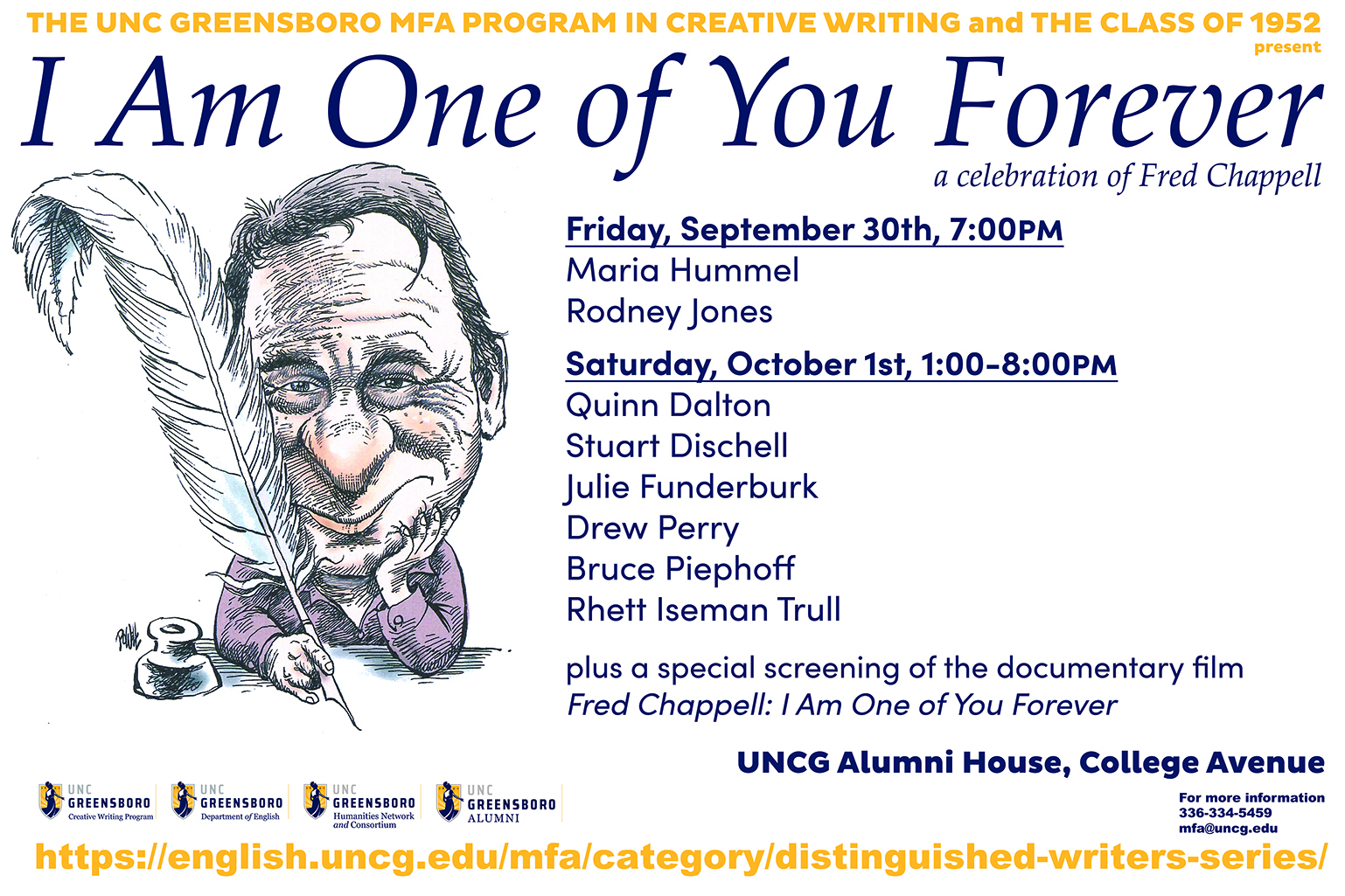 A Celebration of Fred Chappell Reading Poster