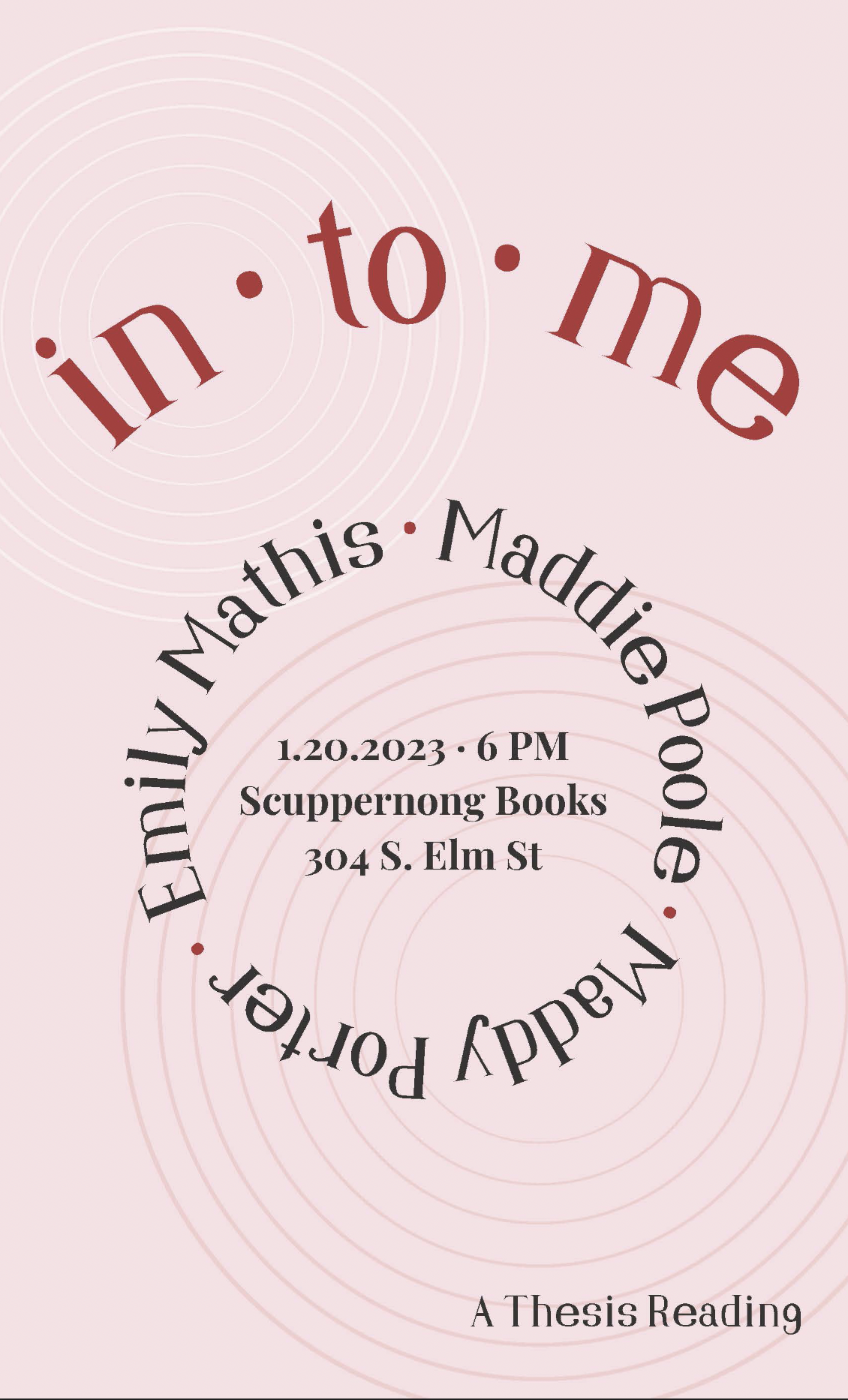 Emily Mathis - Maddie Poole - Maddy Porter - Reading Poster